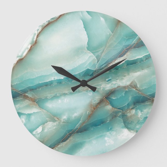 Multicolor Marble: Onyx Glass Effect. Large Clock (Front)