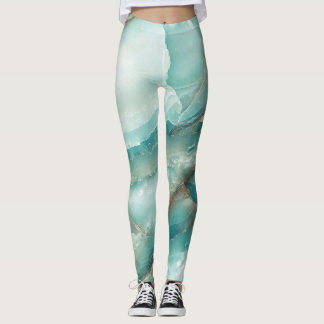 Multicolor Marble: Onyx Glass Effect. Leggings