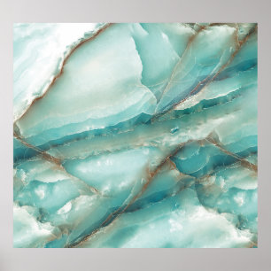 Multicolor Marble: Onyx Glass Effect. Poster