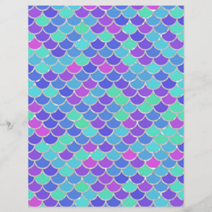 Multicolor Mermaid Scales Scrapbook Paper