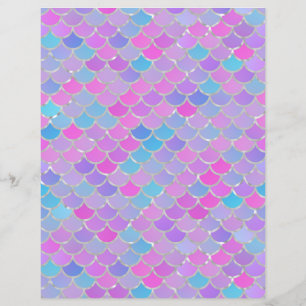 Multicolor Mermaid Scales Scrapbook Paper