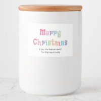 Multicolor Merry Christmas Food Container Labels