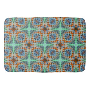 Multicolor Modern Abstract Batik Tie Dye Pattern Bath Mat
