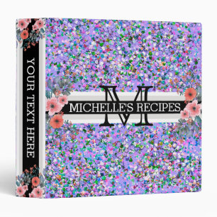 Multicolor Modern Grit Glitter Monogram #5 Binder