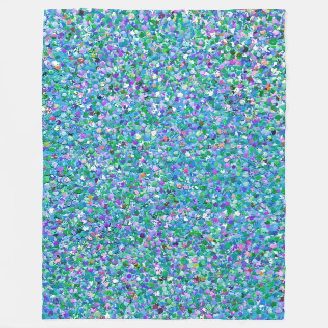 Multicolor Mosaic Modern Grit Glitter #2 Fleece Blanket (Front)