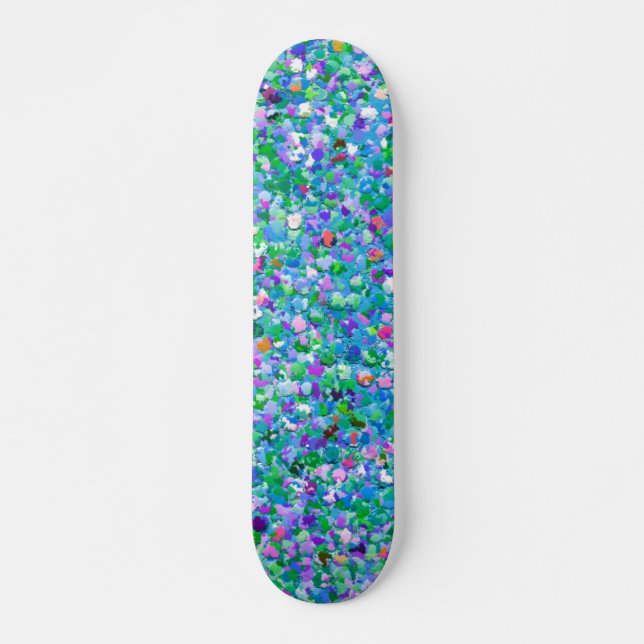 Multicolor Mosaic Modern Grit Glitter #2 Skateboard (Front)