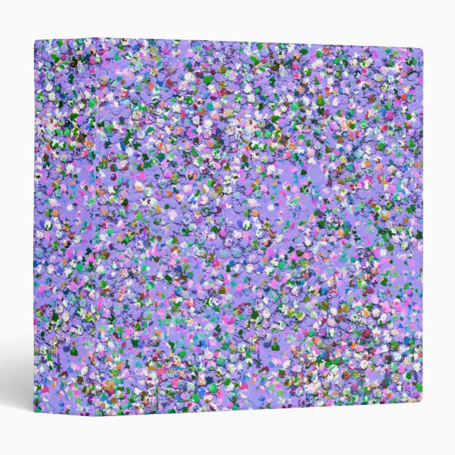 Multicolor Mosaic Modern Grit Glitter #4 Binder (Front/Spine)