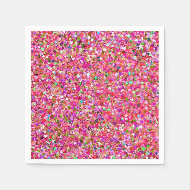 Multicolor Mosaic Modern Grit Glitter #4 Napkin (Front)