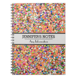 Multicolor Mosaic Modern Grit Glitter #5 Notebook