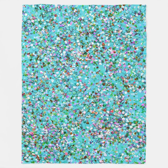 Multicolor Mosaic Modern Grit Glitter #7 Fleece Blanket (Front)
