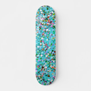 Multicolor Mosaic Modern Grit Glitter #7 Skateboard