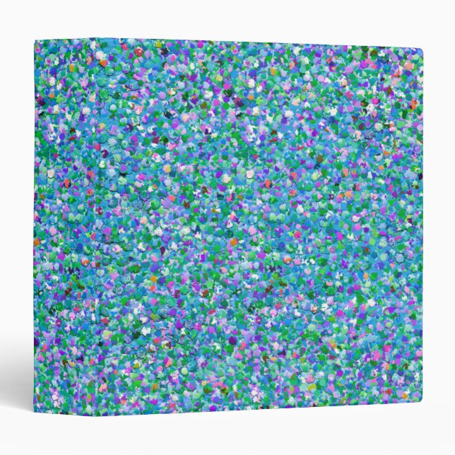 Multicolor Mosaic Modern Grit Glitter #8 Binder (Front/Spine)