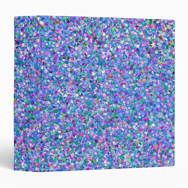 Multicolor Mosaic Modern Grit Glitter #9 Binder (Front/Spine)