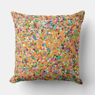 Multicolor Mosaic Modern Grit Glitter #9 Throw Pillow