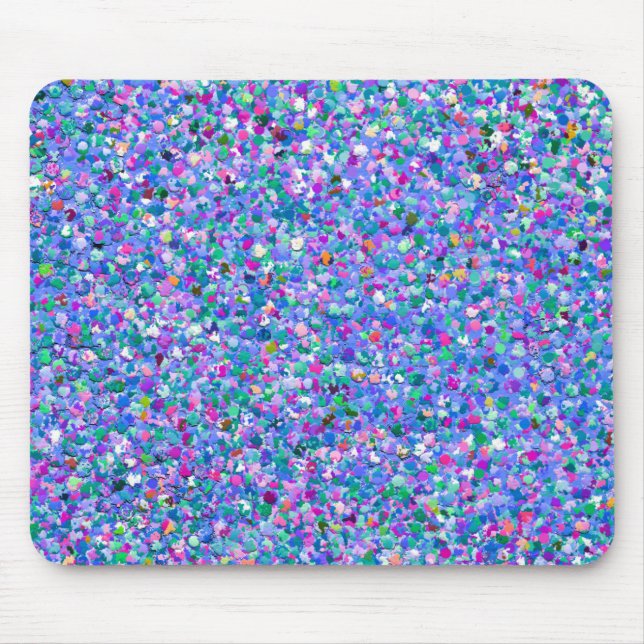 Multicolor Mosaic Modern Grit Glitter Mouse Pad (Front)