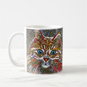 Multicolor Mosaic Style Cat 699 digital art Coffee Mug