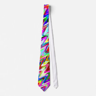 Multicolor Mosaic Wave Pattern #10 Tie