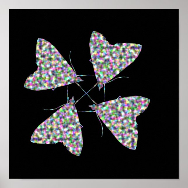 Multicolor Moth Art Print (Front)