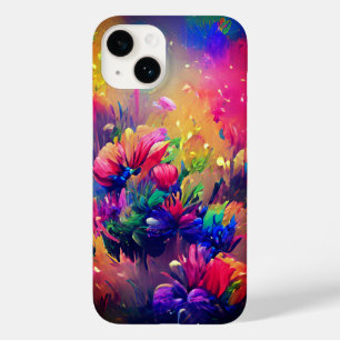 Multicolor Oil Painting Inspired Rainbow Florals Case-Mate iPhone 14 Case