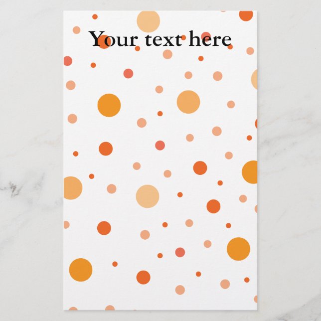 Multicolor orange polka dots stationery (Front)