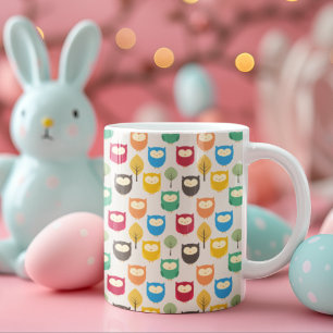 Multicolor Owl Pattern  Coffee Mug