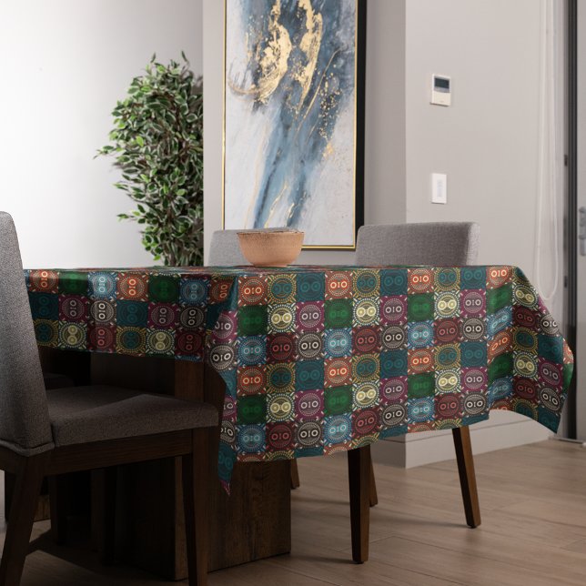 Multicolor Owl Pattern Tablecloth (owl pattern table cloth)