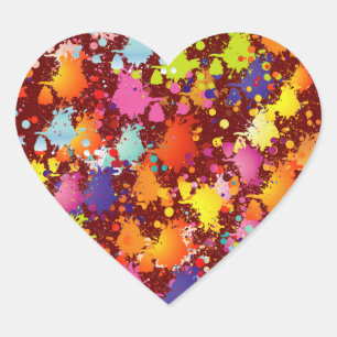 Multicolor Paint Splatter Heart Sticker