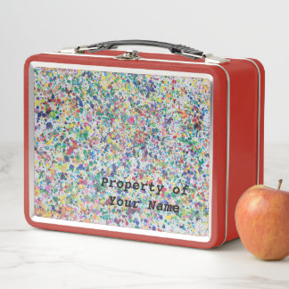 Multicolor Paint Splatter Metal Lunch Box