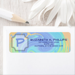 Multicolor Paint Swirl   Initial Letter Monogram 