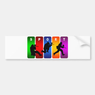 Multicolor Paintball Emblem Bumper Sticker