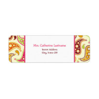 Multicolor Paisley Address Label Sticker