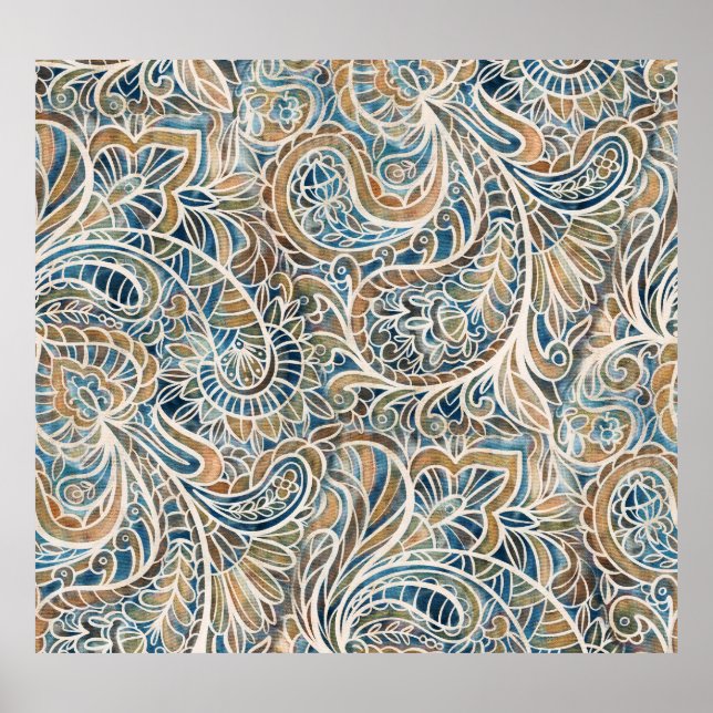 Multicolor Paisley Hand-Drawn Print (Front)