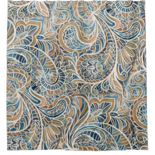 Multicolor Paisley Hand-Drawn Print