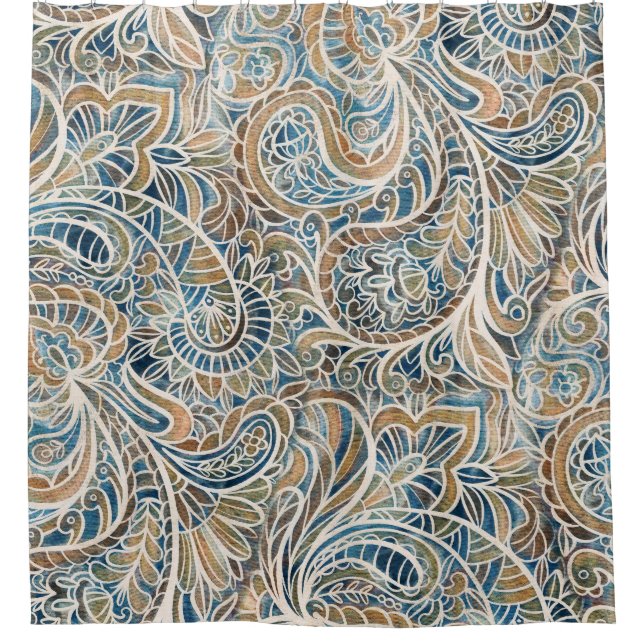 Multicolor Paisley Hand-Drawn Print (Front)