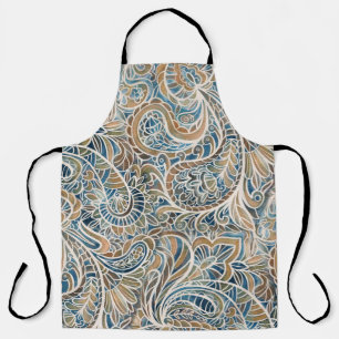 Multicolor Paisley Hand-Drawn Print Apron