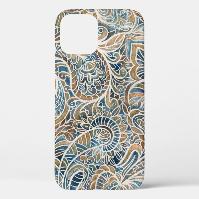 Multicolor Paisley Hand-Drawn Print Case-Mate iPhone Case (Back)