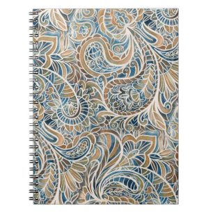 Multicolor Paisley Hand-Drawn Print Notebook