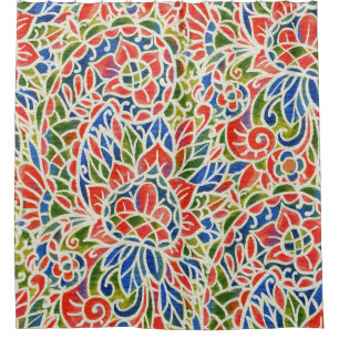 Multicolor Paisley Print Batik Pattern