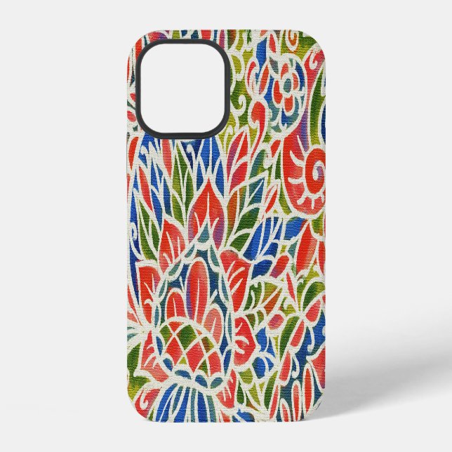 Multicolor Paisley Print Batik Pattern iPhone Case (Back)