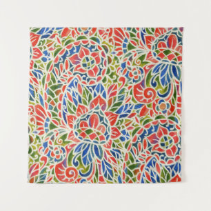 Multicolor Paisley Print Batik Pattern Tapestry