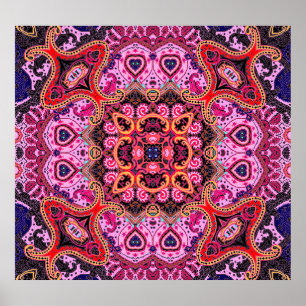 Multicolor paisley, scarf print design