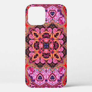 Multicolor paisley, scarf print design iPhone 12 case