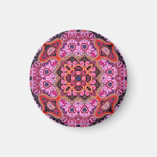 Multicolor paisley, scarf print design magnet