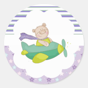 Multicolor Pastel Stripe Wrapping Paper Classic Round Sticker
