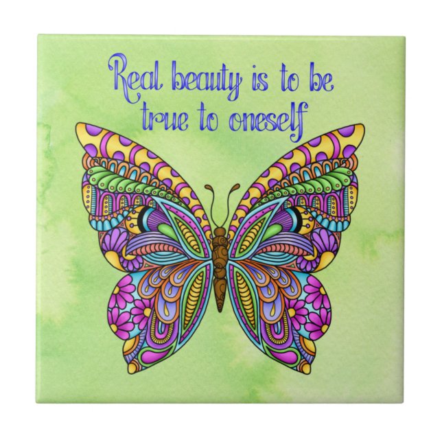 Multicolor Pattern Butterfly Tile (Front)