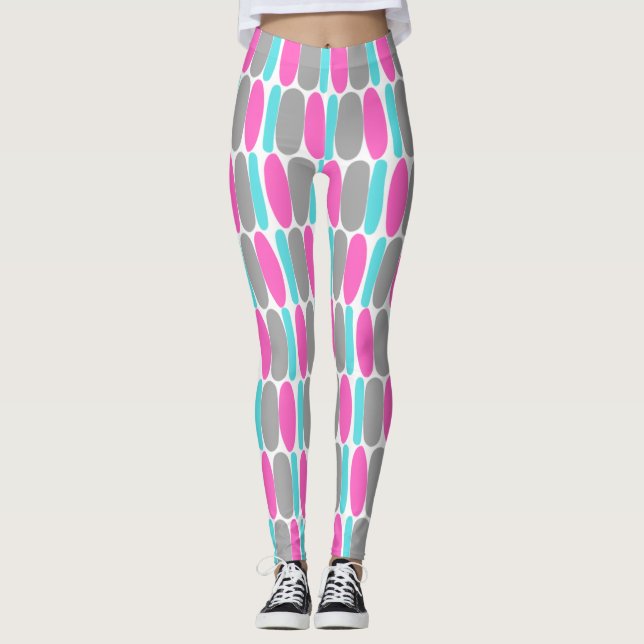 Multicolor Pattern Colourful Shapes Leggings (Front)