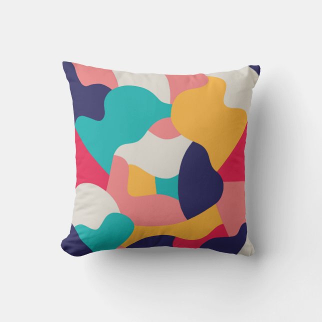 Multicolor Pattern Throw Pillow (Front)