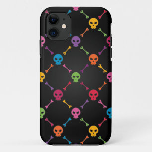 Multicolor pattern with skulls iPhone 11 case