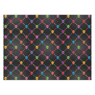 Multicolor pattern with skulls tablecloth