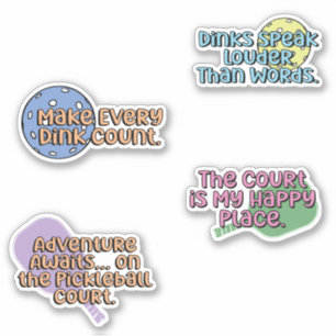 Multicolor Pickleball Player Sticker Pack